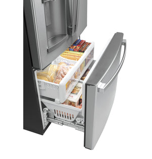 GE Counter-Depth 22.2-cu ft 3 -Door French Door Refrigerator with Ice Maker with Water and Ice Dispenser ( Stainless Steel ) ENERGY STAR Certified