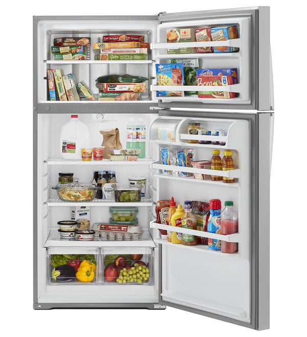 Whirlpool 14.3-cu ft Counter-Depth Top-Freezer Refrigerator ( Monochromatic Stainless Steel ) ENERGY STAR Certified