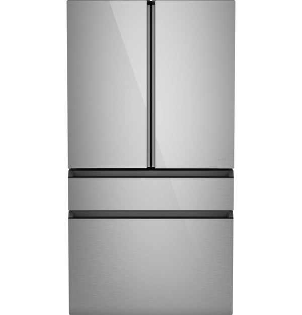 Cafe Standard-Depth 28.7-cu ft 4 -Door Smart Compatible French Door Refrigerator with Ice Maker with Water Dispenser ( Platinum Glass ) ENERGY STAR Certified