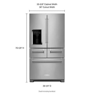 KitchenAid Standard-Depth 25.8-cu ft 5 -Door French Door Refrigerator with Ice Maker with Water and Ice Dispenser ( Stainless steel )