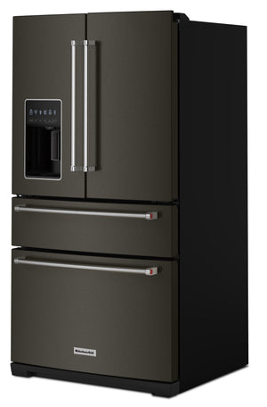 KitchenAid Standard-Depth 26.2-cu ft 4 -Door French Door Refrigerator with Water and Ice Dispenser ( Black Stainless )