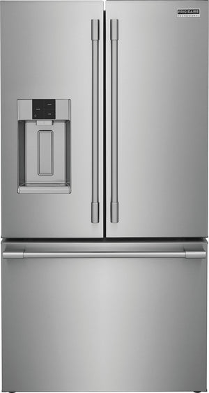 Frigidaire Professional Counter-Depth 22.6-cu ft 3 -Door French Door Refrigerator with Dual Ice Maker with Water and Ice Dispenser ( Smudge-Proof Stainless Steel ) ENERGY STAR Certified