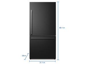 Hisense 17.2-cu ft Counter-Depth Bottom-Freezer Refrigerator Black Metallic Steel ) ENERGY STAR Certified
