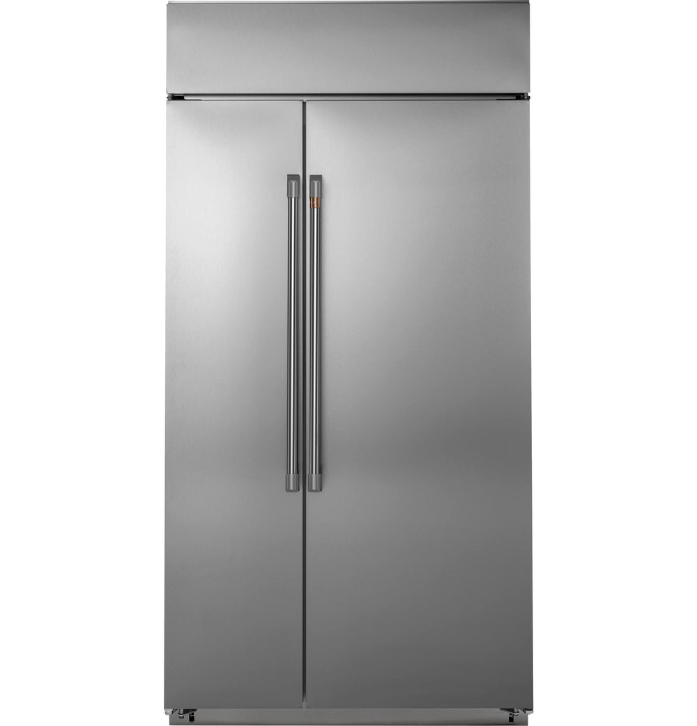 Cafe 29.5-cu ft Counter-Depth Side-by-Side Refrigerator Built-In Smart Compatible with Ice Maker ( Stainless Steel )