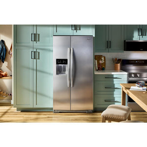 Whirlpool 20.85-cu ft Counter-Depth Side-by-Side Refrigerator with Ice Maker ,Water and Ice Dispenser ( Black Stainless Finish )