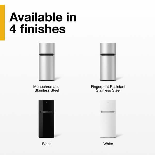 Whirlpool Flexible Storage Bin 17.6-cu ft Top-Freezer Refrigerator ( Black )