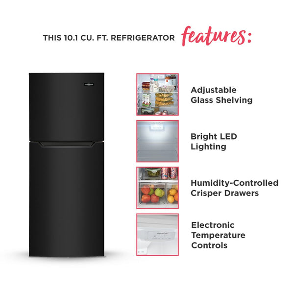 Frigidaire 10.1-cu ft Counter-Depth Top-Freezer Refrigerator ( Black ) Garage Ready ENERGY STAR Certified