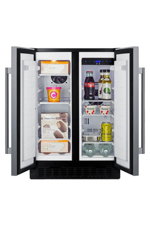 Summit Appliance 3.78-cu ft Built-In Mini Fridge with Freezer ( Stainless steel door and black cabinet )