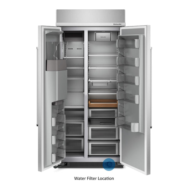 KitchenAid 20.8-cu ft Counter-Depth Side-by-Side Refrigerator Built-In ,Water and Ice Dispenser ( Stainless Steel )