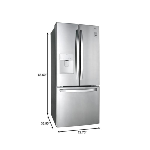 LG Standard-Depth 21.8-cu ft 3 -Door French Door Refrigerator with Ice Maker with Water and Ice Dispenser ( Stainless Steel ) ENERGY STAR Certified