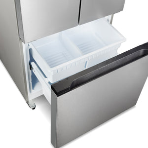 Cosmo Counter-Depth 17.5-cu ft 3 -Door French Door Refrigerator with Ice Maker ( Stainless Steel ) ENERGY STAR Certified