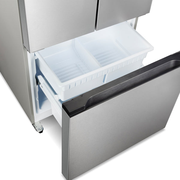 Cosmo Counter-Depth 17.5-cu ft 3 -Door French Door Refrigerator with Ice Maker ( Stainless Steel ) ENERGY STAR Certified