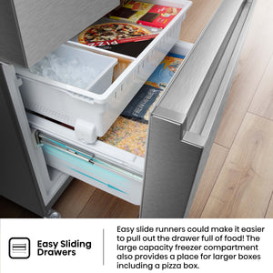 Hisense PureFlat Standard-Depth 26.6-cu ft 3 -Door French Door Refrigerator with Ice Maker with Water Dispenser ( Fingerprint resistant stainless steel ) ENERGY STAR Certified