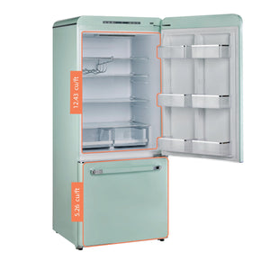 UNIQUE Classic Retro 17.7-cu ft Counter-Depth Bottom-Freezer Refrigerator with Ice Maker ( Summer Mint Green ) ENERGY STAR Certified