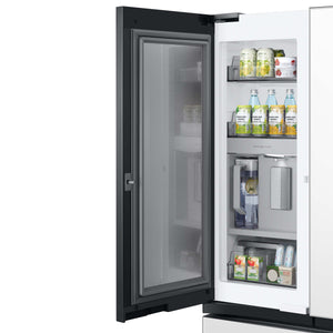 Samsung Bespoke Standard-Depth Beverage Center 30.1-cu ft 3 -Door Smart Compatible French Door Refrigerator with Dual Ice Maker with Water Dispenser and Door within Door ( Panels Sold Separately ) ENERGY STAR Certified