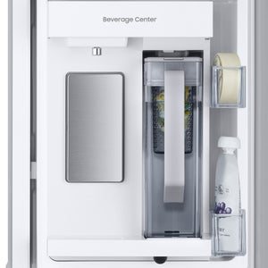Samsung Standard-Depth Inner Beverage Center 24.5-cu ft 3 -Door Smart Compatible French Door Refrigerator with Dual Ice Maker with Water Dispenser ( Fingerprint Resistant Stainless Steel ) ENERGY STAR Certified