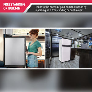 Equator Advanced Appliances RV 12V/DC OFF-GRID 10-cu ft Counter-Depth Top-Freezer Refrigerator Built-In ( Stainless )