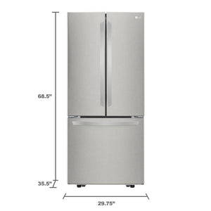 LG Standard-Depth 21.8-cu ft 3 -Door French Door Refrigerator with Ice Maker ( Stainless Steel )