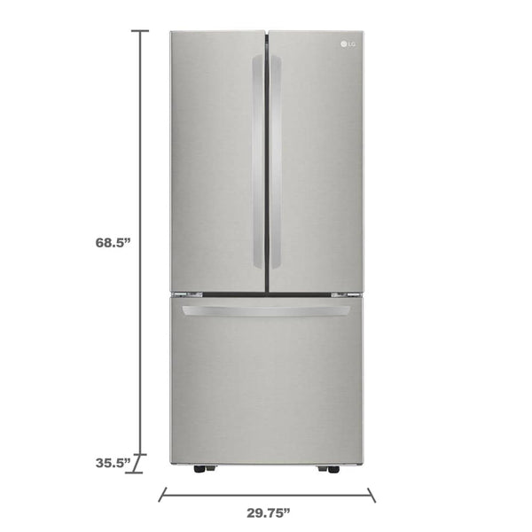 LG Standard-Depth 21.8-cu ft 3 -Door French Door Refrigerator with Ice Maker ( Stainless Steel )