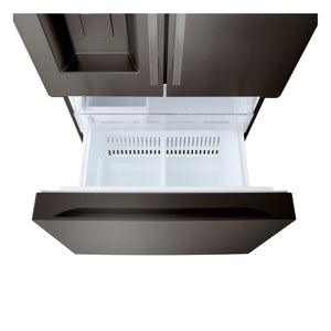 LG Standard-Depth 24.5-cu ft 3 -Door Smart Compatible French Door Refrigerator with Dual Ice Maker with Water and Ice Dispenser ( PrintProof Black Stainless Steel ) ENERGY STAR Certified