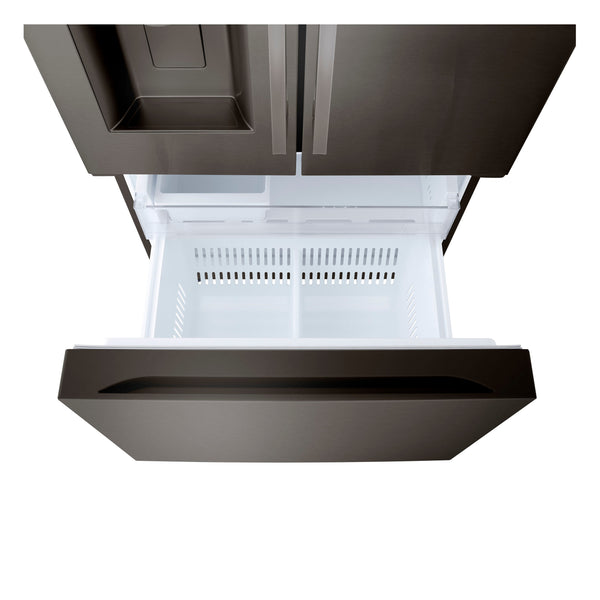 LG Standard-Depth 24.5-cu ft 3 -Door Smart Compatible French Door Refrigerator with Dual Ice Maker with Water and Ice Dispenser ( PrintProof Black Stainless Steel ) ENERGY STAR Certified