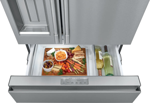 Frigidaire Professional Counter-Depth 21.4-cu ft 4 -Door French Door Refrigerator with Dual Ice Maker with Water and Ice Dispenser ( Smudge-Proof Stainless Steel ) ENERGY STAR Certified