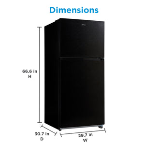 Midea Fingerprint Resistant 18.1-cu ft Top-Freezer Refrigerator ( Black ) Garage Ready ENERGY STAR Certified