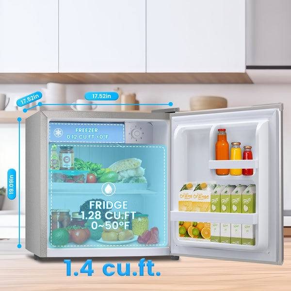 COWSAR 1.4-cu ft Mini Fridge with Freezer ( Gray ) Garage Ready