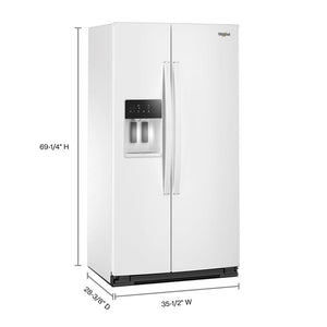Whirlpool 20.85-cu ft Counter-Depth Side-by-Side Refrigerator with Ice Maker ,Water and Ice Dispenser ( White )