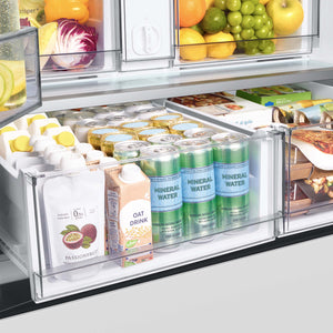 Samsung Bespoke Standard-Depth 30.1-cu ft 3.0 -Door Smart Compatible French Door Refrigerator with Dual Ice Maker with Water Dispenser ( White Glass - All Panels ) ENERGY STAR Certified