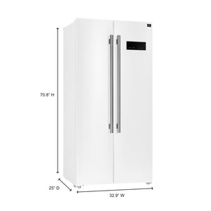 FORNO Salerno Espresso 15.62-cu ft Counter-Depth Side-by-Side Refrigerator ( White )