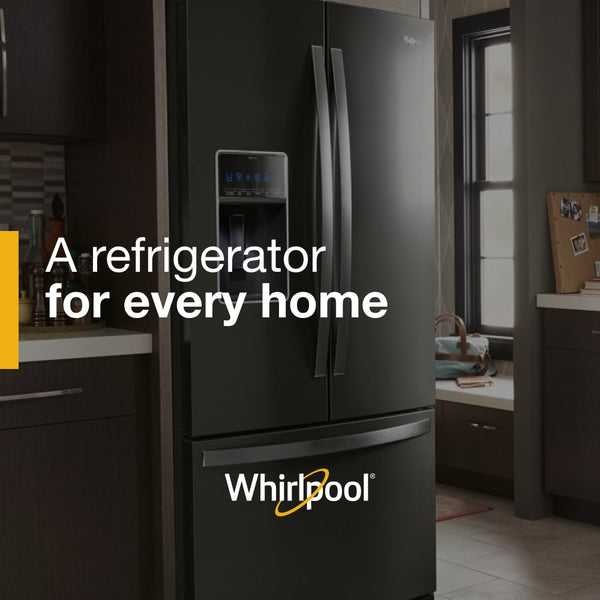 Whirlpool Standard-Depth 26.8-cu ft 3 -Door French Door Refrigerator with Dual Ice Maker with Water and Ice Dispenser ( Fingerprint Resistant Black Stainless ) ENERGY STAR Certified