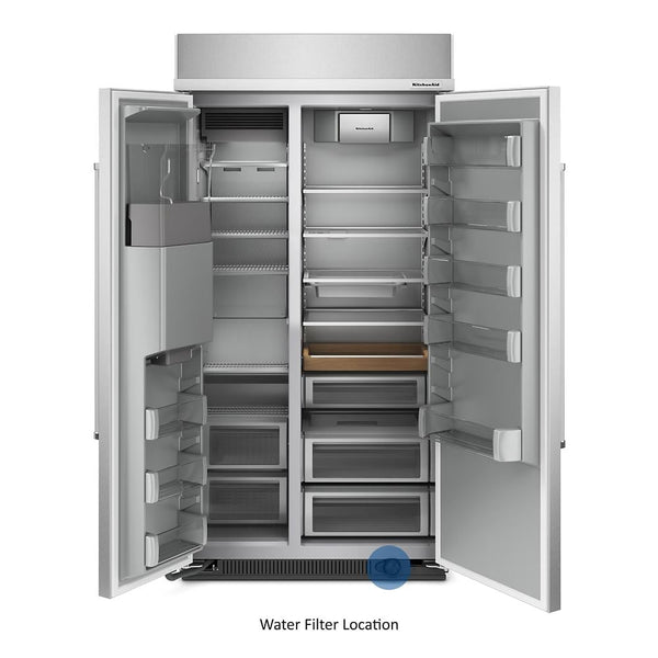 KitchenAid 25.1-cu ft Counter-Depth Side-by-Side Refrigerator Built-In with Ice Maker ,Water and Ice Dispenser ( Stainless Steel with PrintShield Finish ) ENERGY STAR Certified