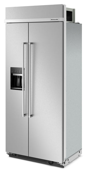 KitchenAid 20.8-cu ft Counter-Depth Side-by-Side Refrigerator Built-In ,Water and Ice Dispenser ( Stainless Steel )