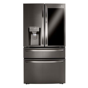 LG Counter-Depth Craft Ice 22.5-cu ft 4 -Door Smart Compatible French Door Refrigerator with Dual Ice Maker with Water and Ice Dispenser and Door within Door ( PrintProof Black Stainless Steel ) ENERGY STAR Certified