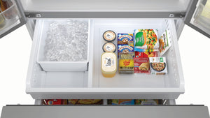 Sharp Standard-Depth 28.9-cu ft 3 -Door French Door Refrigerator with Ice Maker with Water and Ice Dispenser ( Stainless Steel ) ENERGY STAR Certified