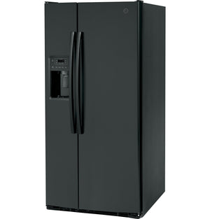 GE 23-cu ft Side-by-Side Refrigerator with Ice Maker ,Water and Ice Dispenser ( Black ) ENERGY STAR Certified