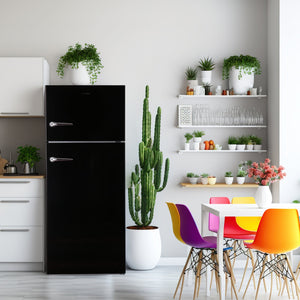 ConServ 18-cu ft Counter-Depth Top-Freezer Refrigerator with Ice Maker ( Black )