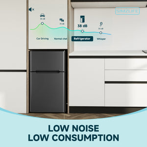 SIMZLIFE 3.2-cu ft Built-In Mini Fridge with Freezer ( Black )