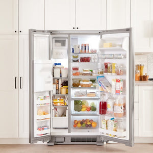 Whirlpool In-Door Can Caddy 21.4-cu ft Side-by-Side Refrigerator with Ice Maker ,Water and Ice Dispenser ( White )