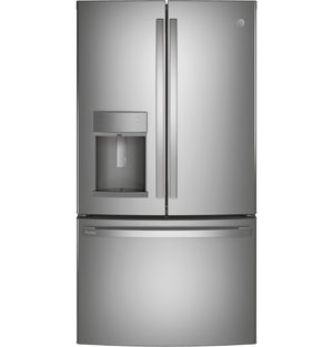 GE Profile Standard-Depth 27.8-cu ft 3 -Door French Door Refrigerator with Ice Maker with Water and Ice Dispenser and Door within Door ( Stainless Steel )