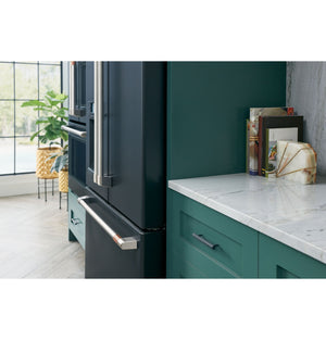 Cafe Counter-Depth 18.6-cu ft 3 -Door French Door Refrigerator with Ice Maker with Water Dispenser ( Matte Black ) ENERGY STAR Certified