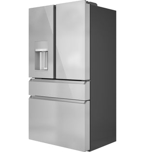 Cafe Counter-Depth 22.3-cu ft 4 -Door Smart Compatible French Door Refrigerator with Ice Maker with Water and Ice Dispenser ( Platinum Glass ) ENERGY STAR Certified