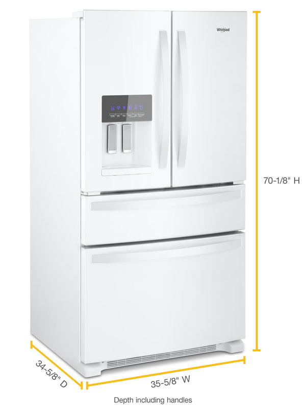 Whirlpool Standard-Depth 24.5-cu ft 4 -Door French Door Refrigerator with Ice Maker with Water and Ice Dispenser ( White ) ENERGY STAR Certified
