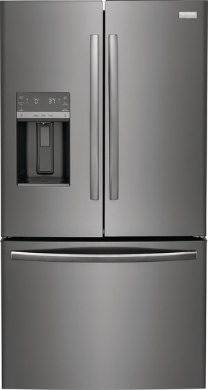 Frigidaire Gallery Standard-Depth 27.8-cu ft 3 -Door French Door Refrigerator with Dual Ice Maker with Water and Ice Dispenser ( Fingerprint Resistant Black Stainless Steel ) ENERGY STAR Certified