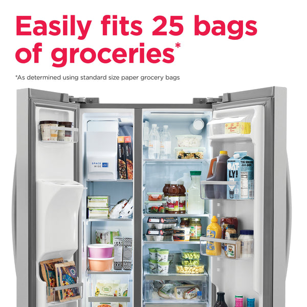 Frigidaire Gallery 22.3-cu ft Side-by-Side Refrigerator with Ice Maker ,Water and Ice Dispenser ( Fingerprint Resistant Stainless Steel ) ENERGY STAR Certified