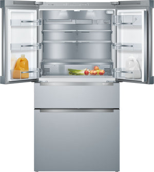 Bosch Counter-Depth 800 Series 21-cu ft 4 -Door French Door Refrigerator with Ice Maker with Water Dispenser ( Stainless steel ) ENERGY STAR Certified