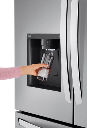 LG Standard-Depth 30.7-cu ft 3 -Door Smart Compatible French Door Refrigerator with Dual Ice Maker with Water and Ice Dispenser ( PrintProof Stainless Steel ) ENERGY STAR Certified