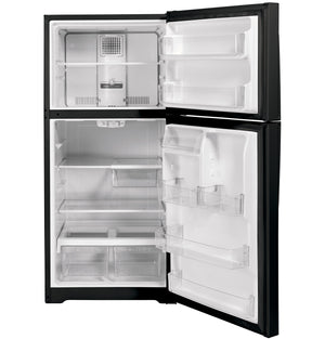 GE Garage Ready 19.1-cu ft Top-Freezer Refrigerator ( Black ) Garage Ready