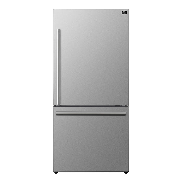 FORNO Milano Espresso 17.2-cu ft Counter-Depth Bottom-Freezer Refrigerator Stainless Steel ) ENERGY STAR Certified